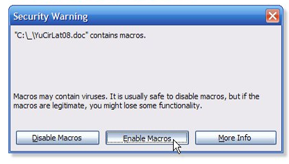 enable macros in word